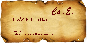Csák Etelka névjegykártya