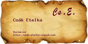 Csák Etelka névjegykártya